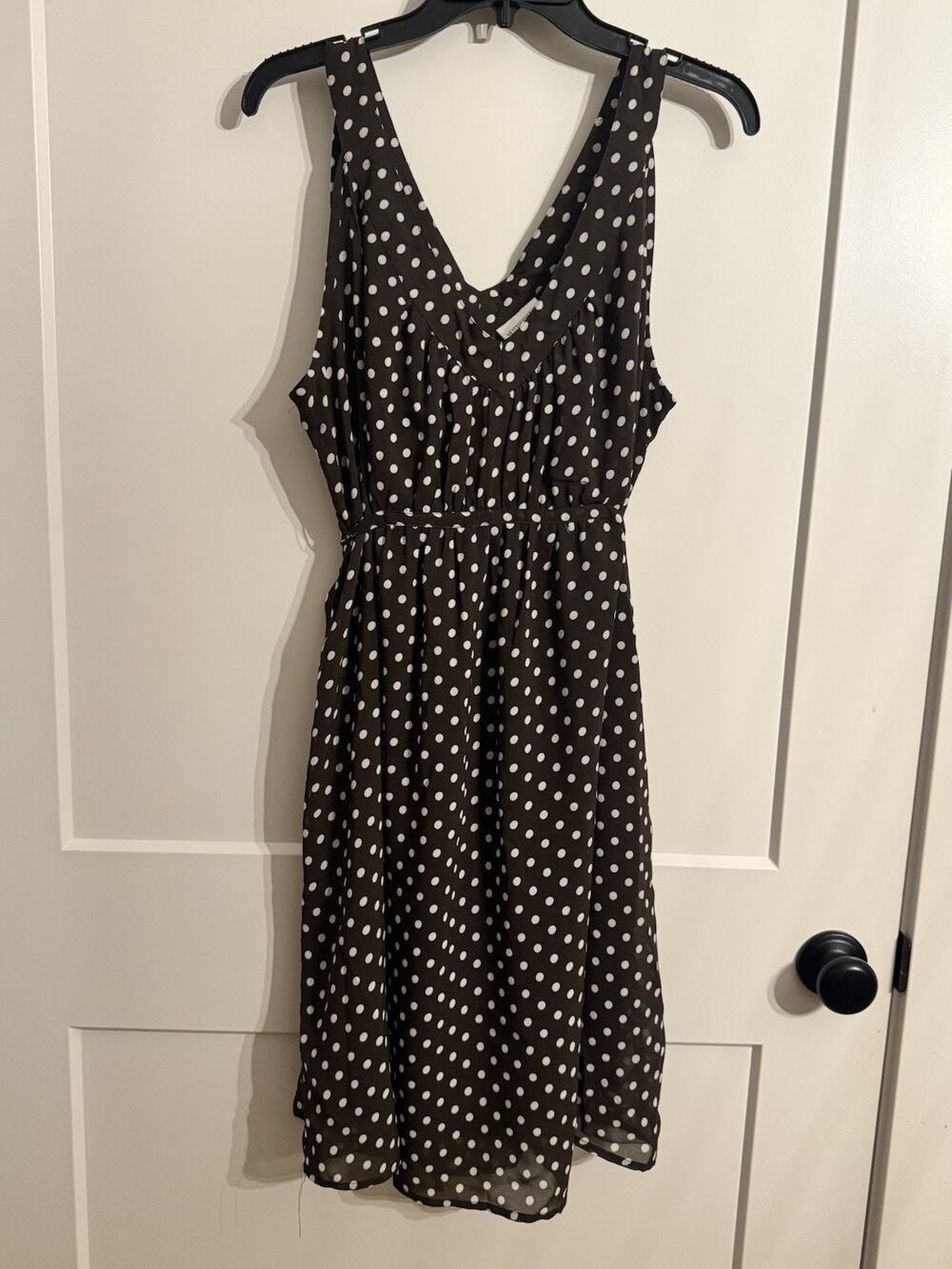 Motherhood Maternity Brown White polka dot Sz XL wedding Summer Vacation Party